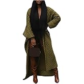 Ptorlio Womens Striped Long Cardigan Sweater Fall Plus Size Lightweight Open Front Cozy Cardigans Coat Trendy