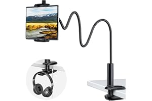 KDD Gooseneck Ipad Holder for Bed, Tablet Stand with 360°Flexible Adjustable Arm, Phone Kindle Holder for Video Record, Bedsi