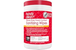 DIAMOND WIPES HandyClean Rinse-Free Food Contact Sanitizing Wipes Canister, Multi Surface Cleaning Supplies for Kitchen and Professional Setting One Canister (120 Wipes)
