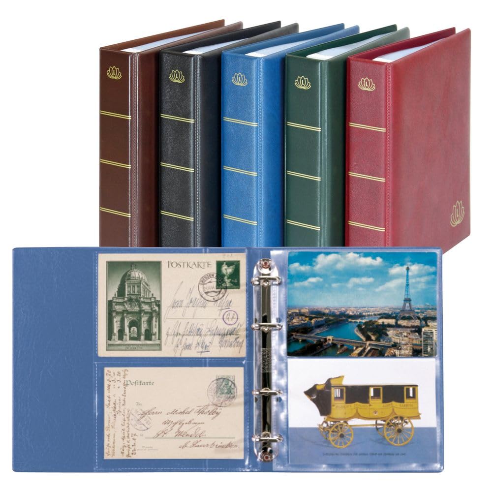 Postcard Album LOTOS, Blue, with 50 crystal clear pages (Lindner 5800-B)