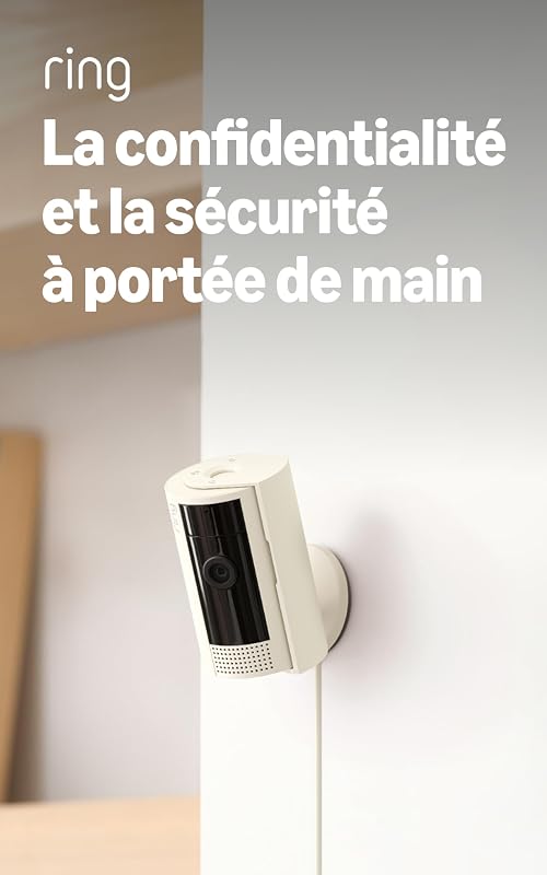 Caméra intérieure (Indoor Camera 2e gén.) | Caméra de surveillance wifi sur secteur pour animaux, vidéo HD 1080p, audio bidirectionnel, cache de confidentialité | Essai Ring Home gratuit 30 j.
