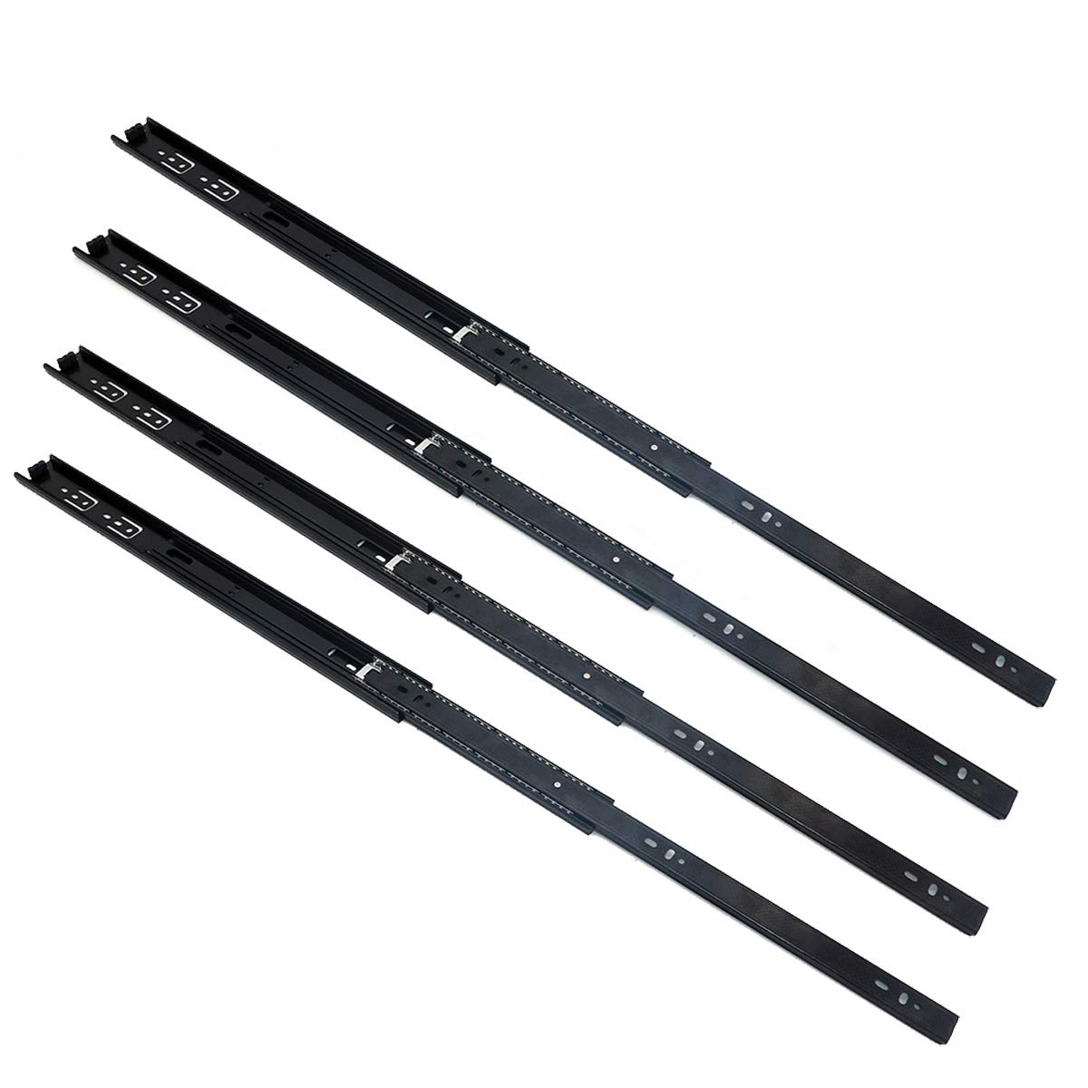 NUZAMAS 2 Pairs of Steel Ball Bearing Drawer Runners Slides 20inch (50cm) Full Extension for Side of Drawers Fixed, Sliding Shelf or Other Sliding Furniture