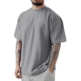 UNQPJUS Mens Oversize Tshirts Heavyweight Workout Short Sleeve Casual Shirt | Loose Fit,Gym,Sport,Soft Comfortable Fabric,Summer,Solid Color,Basketball,Streetwear,Workout,Crew Neck,Relaxed Fit