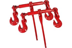 ENJ LASHING ENJ 2 Pack Ratchet Load Binder with 2 Grab Hooks, for 1/2-5/8 Grade 70 Transport Chain, Load Binder with 36,000 Pound Working Load Limit