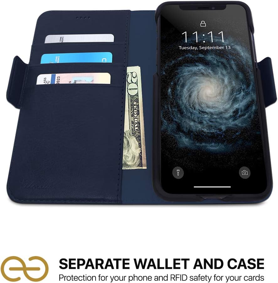 dreem Fibonacci 2-in-1 Wallet Case for Apple iPhone 12 Mini, Luxury Vegan Leather, Magnetic Detachable Shockproof Phone Case - Image 3