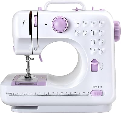 M MUNCASO Sewing Machine for Beginners 12 Stitch UK Plug Portable Mini