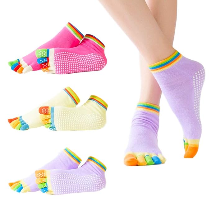 HouChanges 3 pares de calcetines de yoga para mujer ...