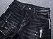 Ric Foster Men's Stretch Straight Jeans Zipper Deco (W32, 01 Black)