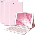 Keyboard Case for iPad 10.2" 9th 8th 7th Generation, with Detachable Bluetooth and Pencil Holder, 10.2 Inch/iPad Air 10.5"(3rd Gen)/iPad Pro 10.5 in, Auto Sleep/Wake Function (Pink)