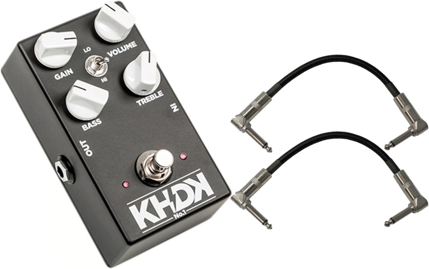 KHDK No.1 Handmade Overdrive Guitar Effects Pedal with 2 Patch Cables