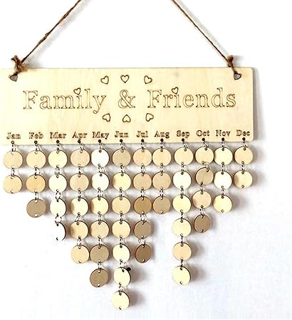 Gzq Anniversaire Rappel Calendrier Famille Amis En Bois Diy Plaque A Suspendre Tableau Pour Shop Home Office Decor Amazon Fr Cuisine Maison