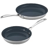 ZWILLING Clad CFX 2-pc Stainless Steel Ceramic Nonstick 8-in &amp; 10-in Fry Pan Set