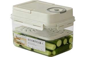 Korean-Style Press-Type Pickle Sealing Jar, 9 * 6.5'' Leakproof Airtight Pickle Container with a Handle, Clear Japanese Pickl