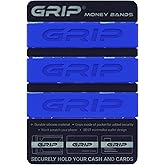 Grip Money Bands (Pack of 3) - DARK BLUE - Premium Silicone Band for Cash & Cards - Slim & Durable Design