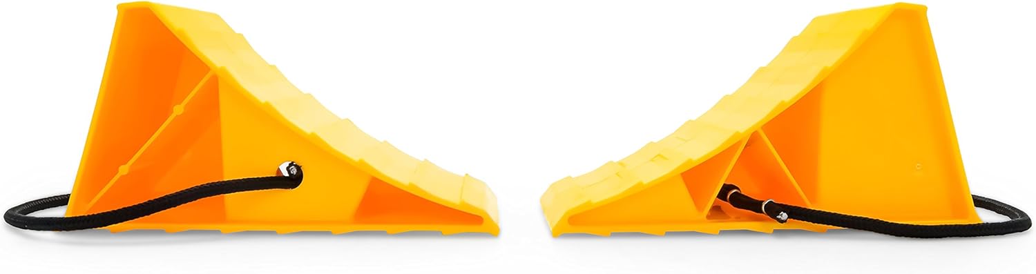 Camco Wheel Chock With Rope For Easy Removal, Helps Keep Your Trailer or RV In Place (Pack of 2) - 44471: Automotive
