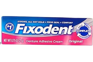 Fixodent Denture Adhesive Cream Original, Multi, 0.75 Oz, Pack of 4