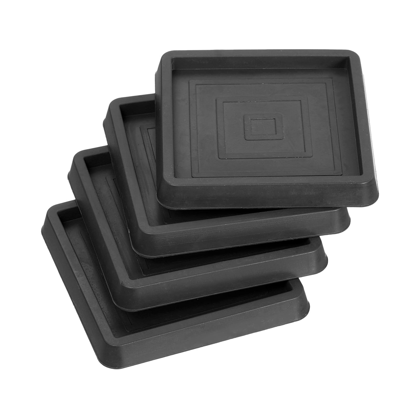 uxcell Chair Leg Floor Protectors, 4Pcs 2.5" - Rubber Square Non-Slip Furniture Pads, Anti-Slip Furniture Pad for Hardwood Floors, Couch, Bed Stopper (Black)