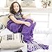 Berinfly Girls Crochet Mermaid Tail Blanket Knitting Handcraft for Kids, All Seasons Sleeping Bag Blanket(55.1'' x 27.6'')(Purple)