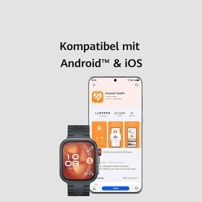 Watch FIT 4 Pro Smartwatch, GPS, Fitness Tracker mit EKG, Schwarz