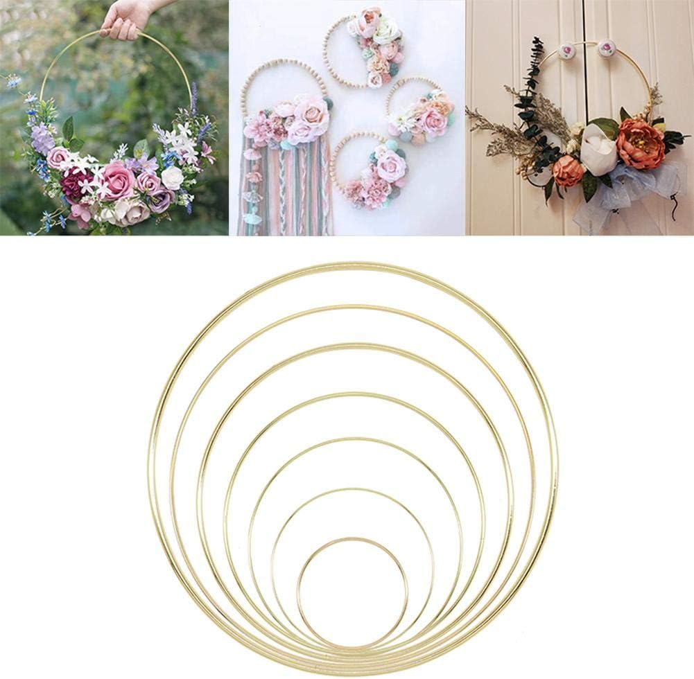 Cratone 1Pcs Metal Ring for Craft Gold Floral Hoop Wreath Ring Hoop DIY Accessories for Dream Catcher Ring Wedding Wall Decoration (150 mm)