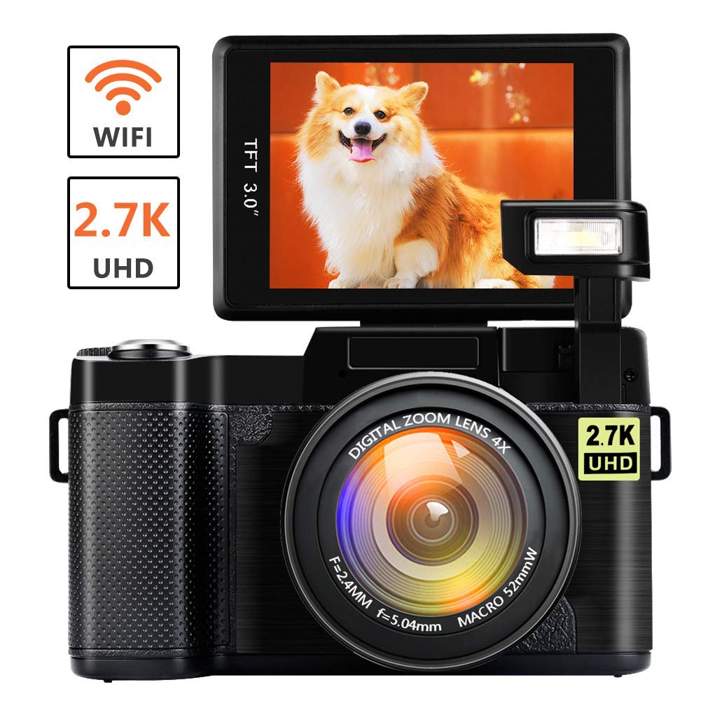 Digital Camera with WiFi 24.0 MP Vlogging Camera 2.7K Ultra HD 3.0 Inch