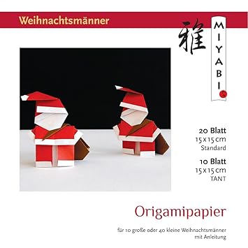 Origamipapier Weihnachtsmann Rot Mit Faltanleitungdeutsch Mm Wm 1