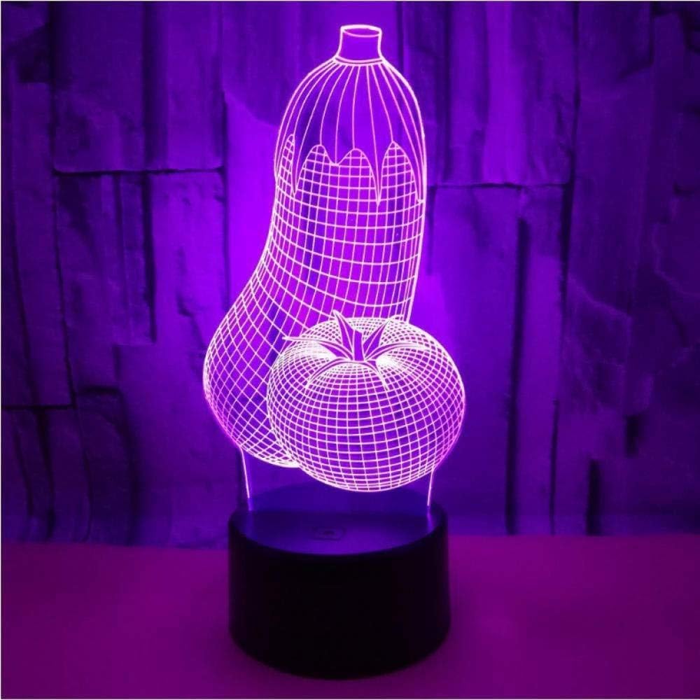 Luz nocturna LED 3D ilusión lámpara luz nocturna 7 colores cambiantes