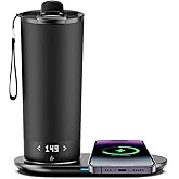 VFZO Temperature Control Heated Travel Mug Smart Self Heating Coffee Mug 20 Oz App Controlled LED Display coffee serving sets mug kept at a constant temperature for 4-10 hours (Black, 20 oz)