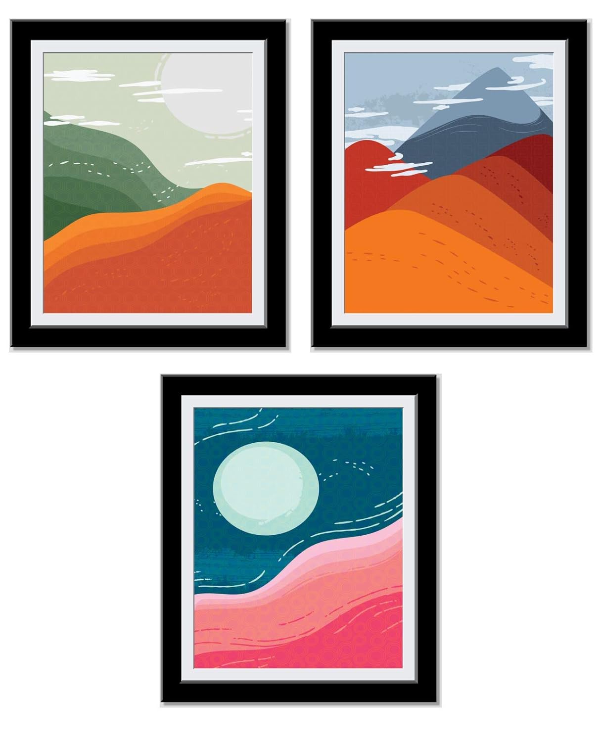 Mountain Dunes Minimalistic - Posters For Room Aesthetic - Abstract Art - Chic Minimalist Decor - Cute, Trendy Art Prints - House warming, Anniversary Gifts For Her - 8X10 Unframed…