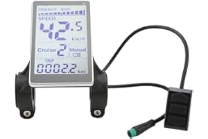 JOROBURO Electric Bike LCD Display, 5 Pin 24V 36V 48V 60V ABS E Scooter M5 Panel Screen, Ebike LCD Display Control Panel Replacement for 31.8 22.2mm Electric Bikes Cycling Computers