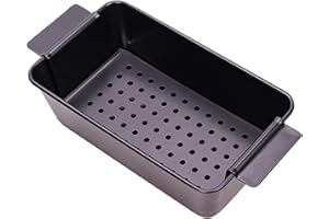 Non-Stick Meatloaf Pan with Drain Tray, Carbon Steel Loaf Pan for Baking Pies, Bread & Cakes, Dishwasher Safe Multi-Purpose