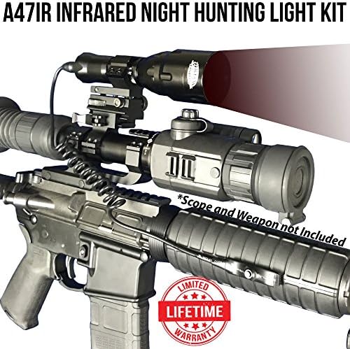 Wicked Lights A47IR Infrared Night Hunting Light Kit With 3-Power Mode LED for use with Night Vision Devices for coyotes, Predators, Varmint &amp; Hog Hunting
