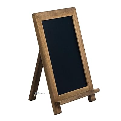 Rustic Wooden Framed Table Top Standing Chalkboard Sign with Non-Porous Magnetic Chalk Board Surface for Vintage Decor for Kitchen, Restaurant, Bar, Wedding, and Home