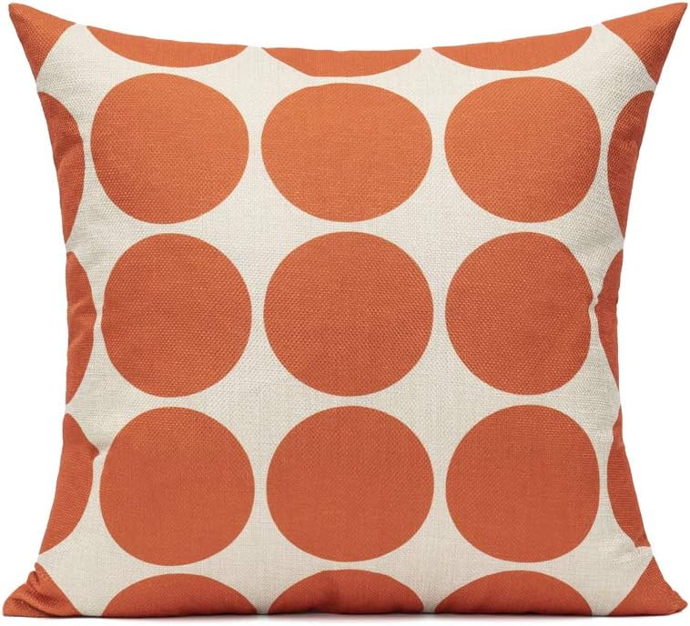 All Smiles Outdoor Patio Throw Pillow Covers Cases Indoor Furniture Decorative Cushion 18x18 Set of 4 for Home Porch Chair Couch Sofa Living Room Geometric Orange: Kitchen & Dining