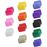 STONCEL 12 Pairs Colorful Sports Wristbands Cotton Sweatband Wristbands Wrist Sweatbands Wrist Sweat Bands for Tennis,Sport, Basketball,Gymnastics,Golf,Running (12pair，Random Color)