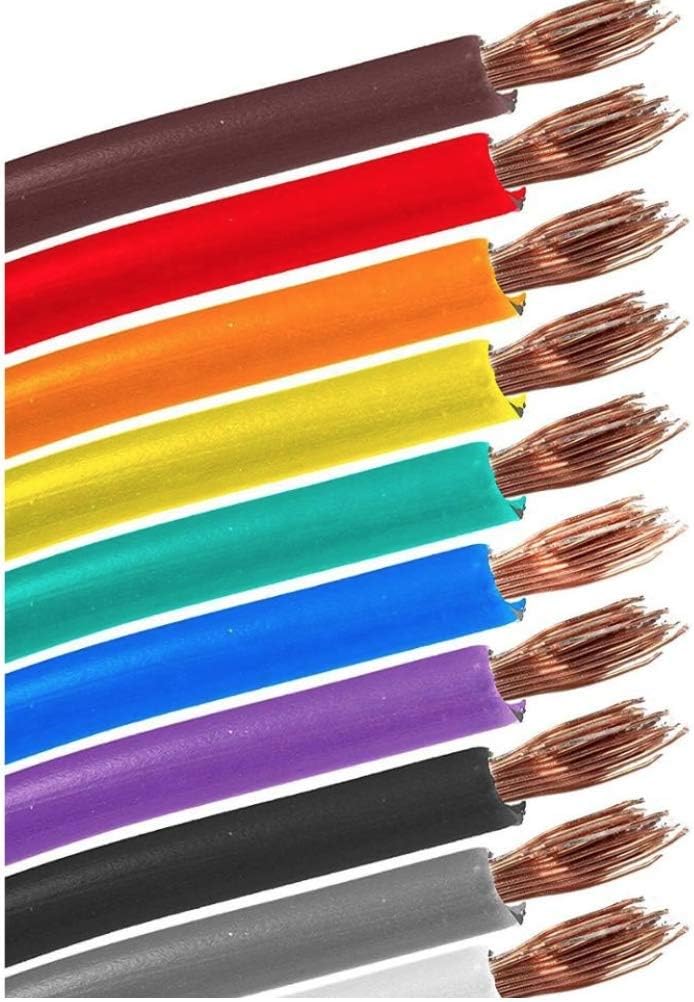 16 Gauge Wire Combo 6 Pack 12V 100'FT per Roll (600 ft Total) 16 Gauge Auto Wire Copper Clad Aluminium Low Voltage 16 Gauge Wire: Car Electronics