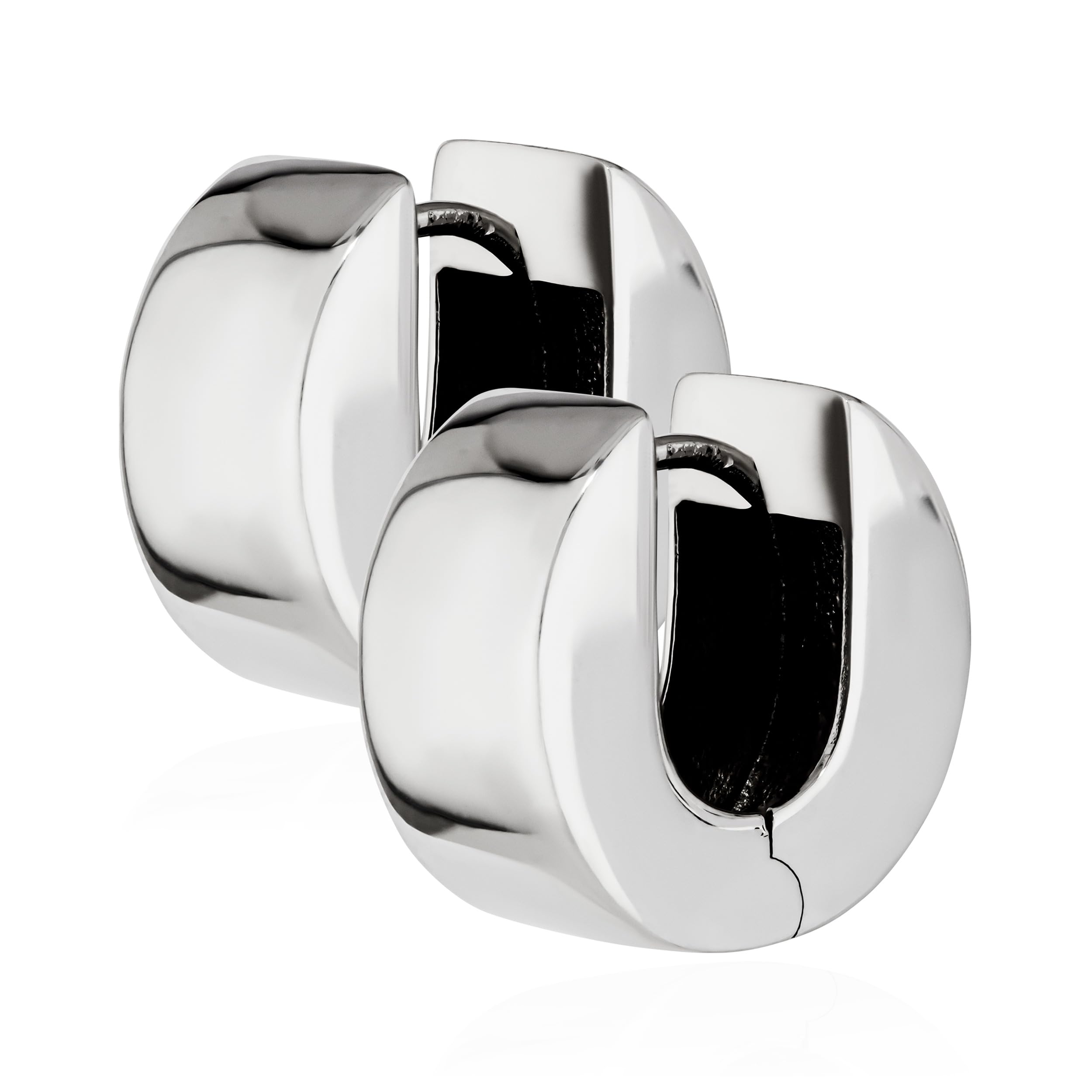 NKlaus silver pair 925 sterling silver hinged earrings 14,6 x 7,8mm tarnish proof 4803