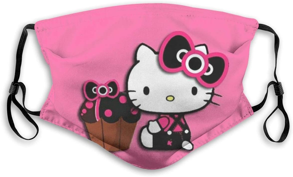 CBHGJ Hello Kitty Mouth Guard with Filter Unisex Anti-Dust Washable Reusable Mouth Guard for Kids Teens Adults