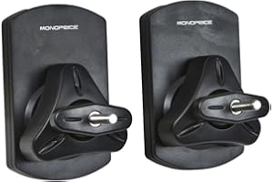 Monoprice Low Profile Universal Speaker Wall Mount Brackets 1 Pair 22 lb. Capacity - Black (111410)