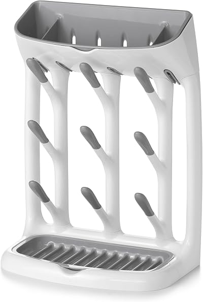OXO Tot Space Saving Drying Rack – Upright, 9 Hooks, Removable Tray