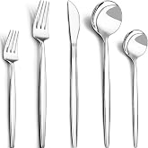 40-Piece Silverware Set for 8, CEKEE Stainless Steel Flatware Cutlery Set Included Knife Spoon and Fork, Kitchen Utensils Set for Home Hotel Wedding Restaurant - Mirror Polished &amp; Dishwasher Safe