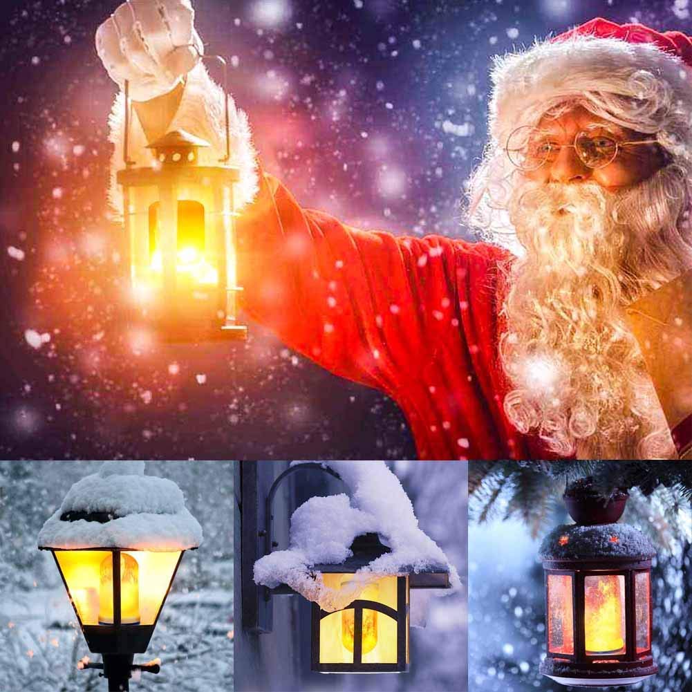 Flame Effect Light Bulb 3 Modes Flicker Effect Fire Light Built-in Gravity Sensor E26 Led Lamp Flaming Bulbs and Simulation Fire Bulb Atmosphere Decorative Vintage Flickering Bulb (1 Pack/3Modes)