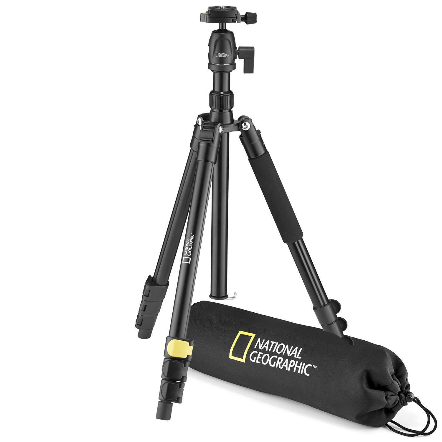 National Geographic Travel Photo Tripod Kit with Monopod, Aluminium, 4-Section Legs, Lever Locks, Load up 6 kg, Carrying Bag, Ball Head, Quick Release, NGTR001L [Amazon Exclusive] — image 1