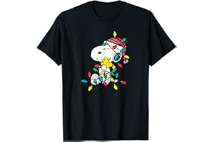 Peanuts - Snoopy Woodstock Christmas Lights T-Shirt