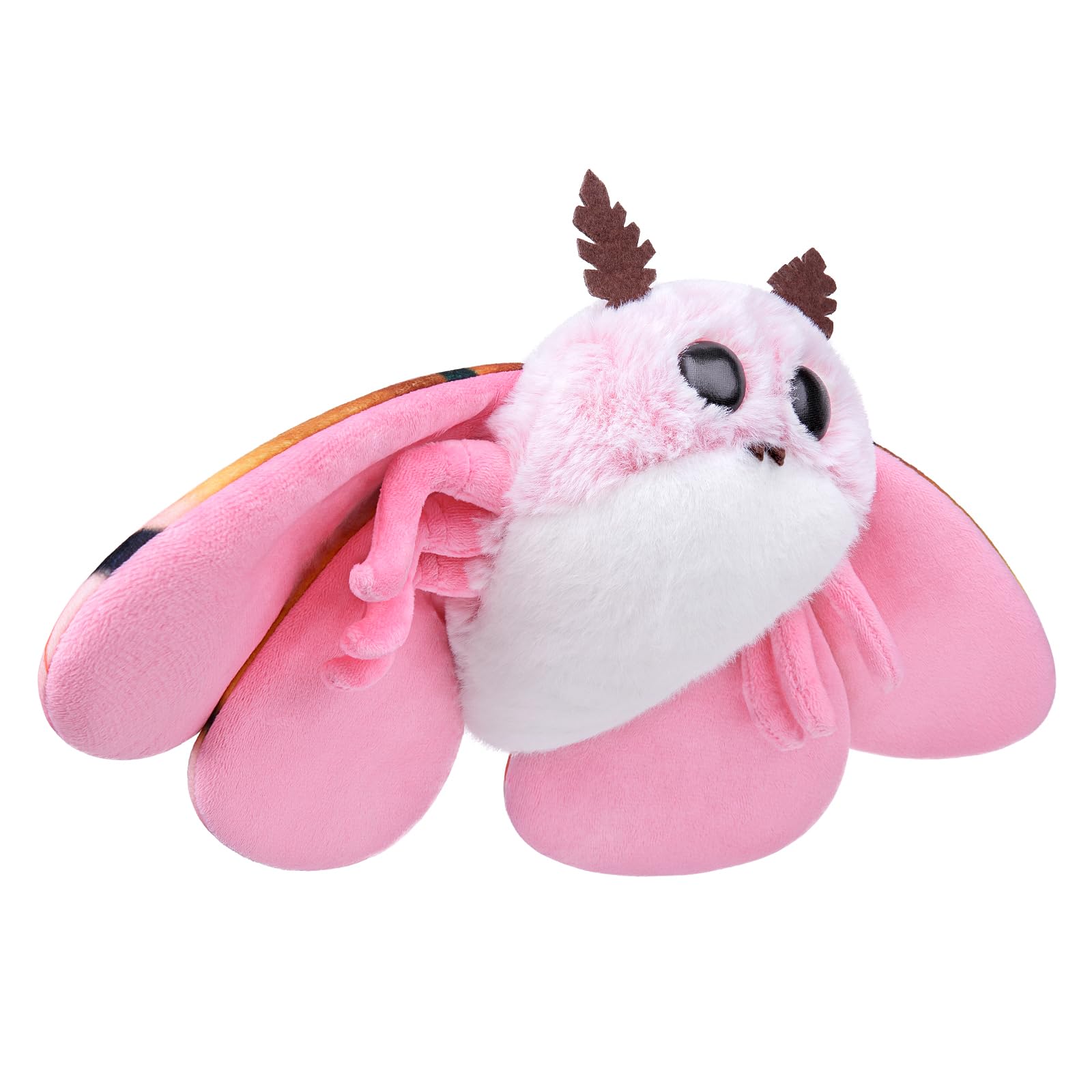 lilizzhoumax Cute Maple Leaf Moth Plush Toy 10.62inch Soft Realistic Maple Leaf Moth Stuffed Animal for Kids Insect lovers Boys and Girls Gifts Home Decoration black pink — image 1