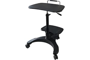 Aidata Ergonomic Sit-Stand Mobile Laptop Cart Work Station with Printer Shelf.