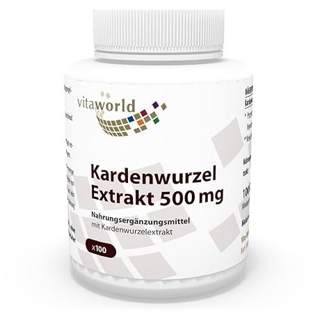 Vita World Kardenwurzel-Extrakt 500mg 100 Vegi Kapseln Apotheken Herstellung Karde