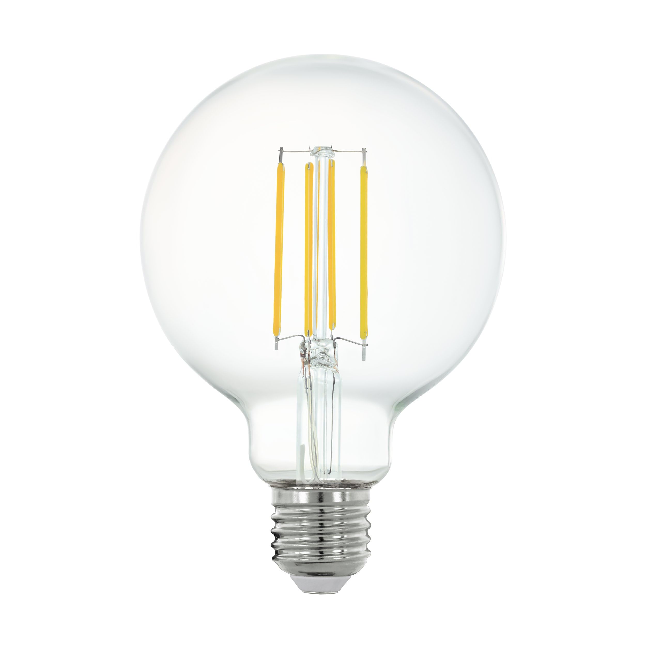 Eglo Connect.z Smart Home E27 LED Filament Light Bulb, G95, ZigBee, app and Voice Control, dimmable, Warm White, 806 Lumen, 6 watt, Vintage Lightbulb Transparent
