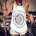 Yoyorule Sexy Women Sun Printed Sleeveless Vest Tee Shirt Blouse Casual Tank Top (S/US 4, White2)