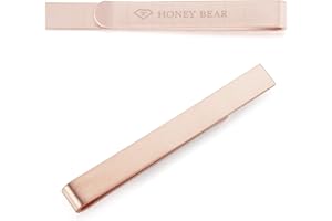 HONEY BEAR Mens Tie clip Bar - Normal Size Stainless Steel For Business Wedding Gift,5.4cm